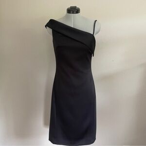 Amsale One Shoulder Little Black Dress​​​​​